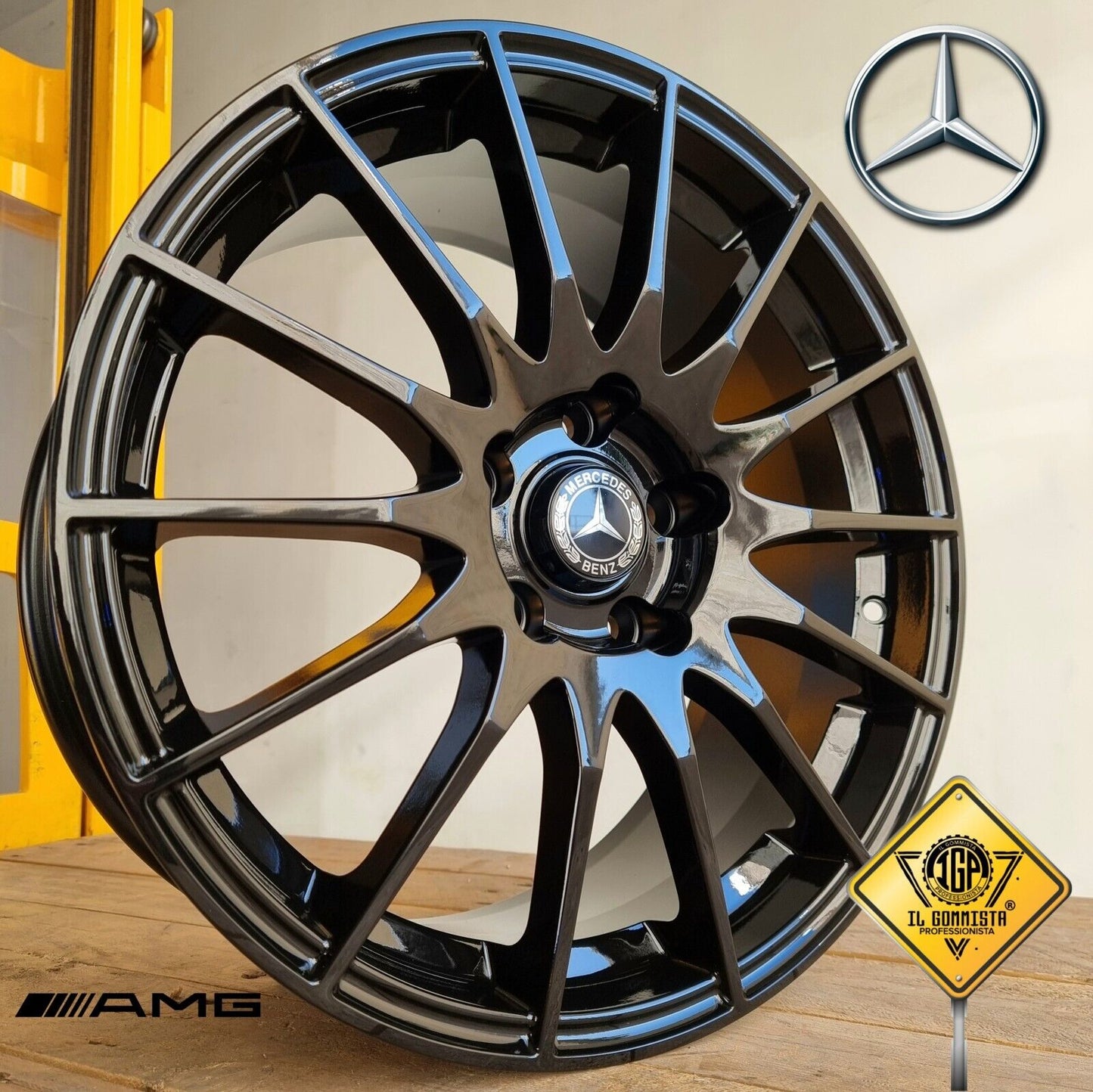 Kit 4 Cerchi in lega da 17" Compatibili con Mercedes Classe A all type B + C + CLA GLA GLB GLC Amg