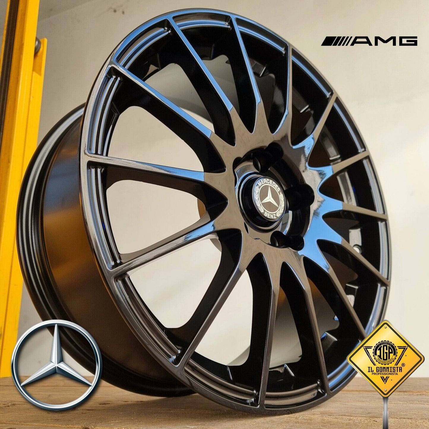 Kit 4 Cerchi in lega da 17" Compatibili con Mercedes Classe A all type B + C + CLA GLA GLB GLC Amg