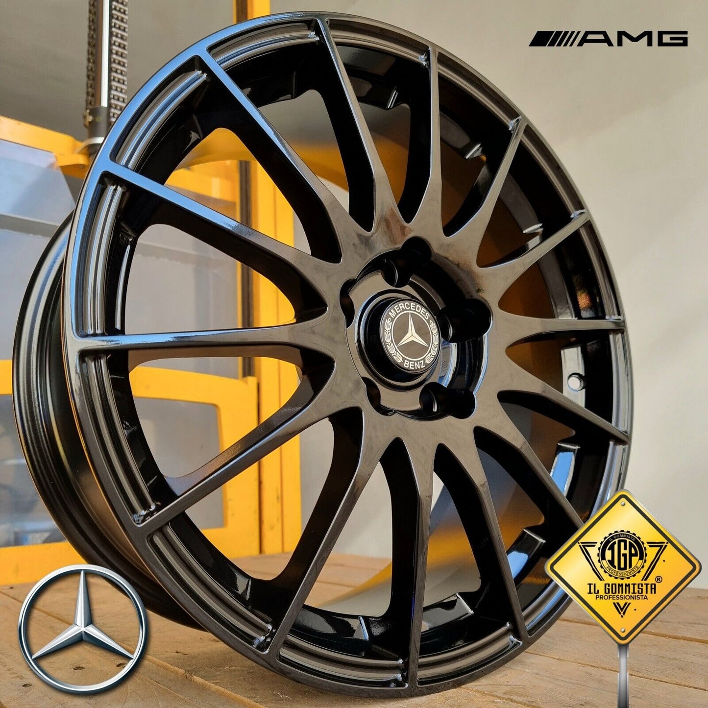 Kit 4 Cerchi in lega da 16" Compatibili con Mercedes Classe A all type B + C + CLA GLA GLB GLC Amg