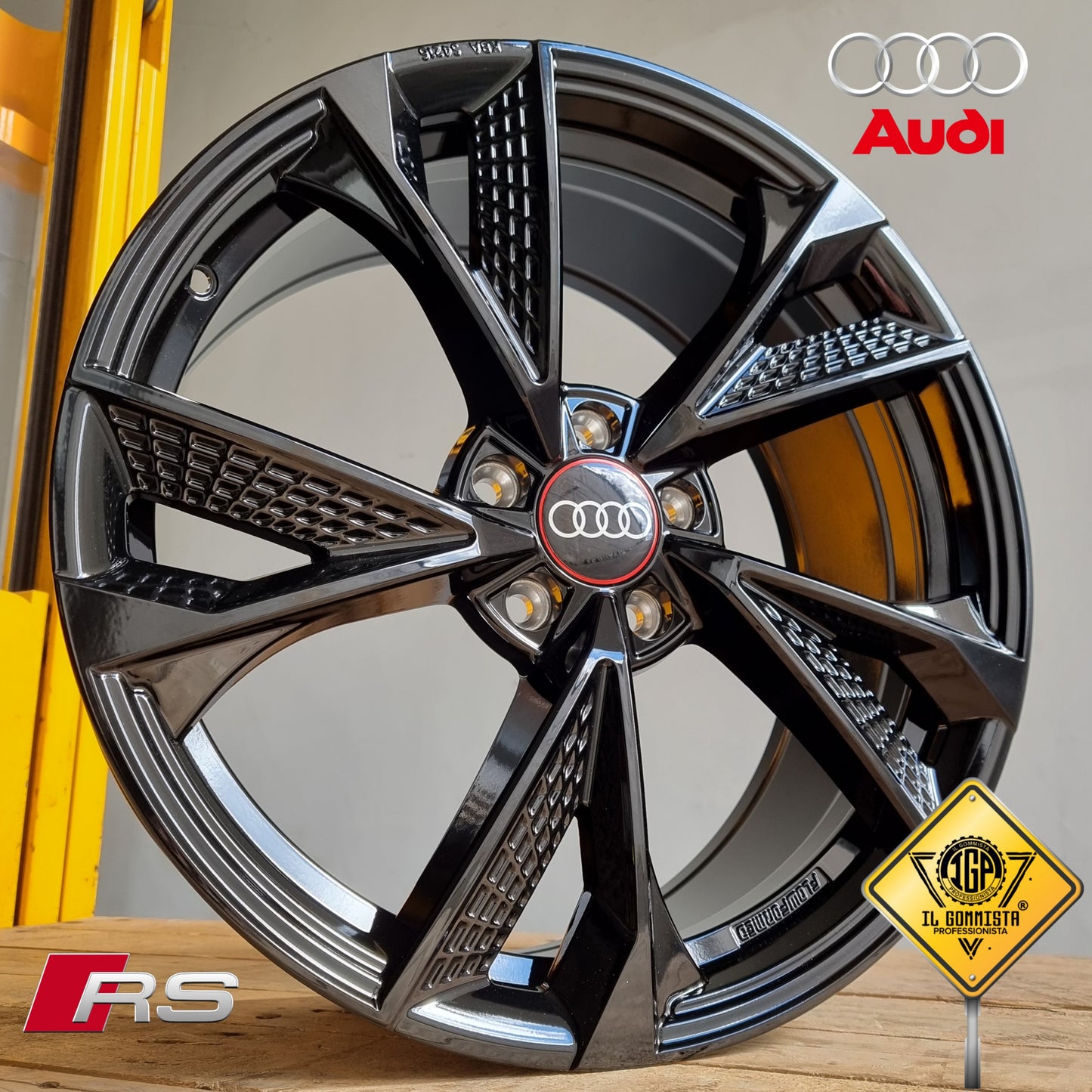 Rs6 KIT 4 Cerchi In Lega 19" Compatibili con Audi A3 A4 A6 TT Q2 Q3 Q4 Q5 E-tron Sportback Suv S-line
