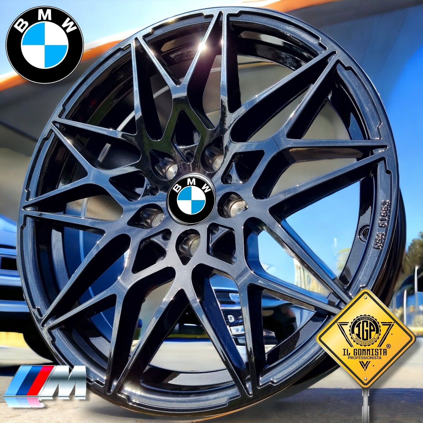 B2 Kit 4 Cerchi in Lega 18" M-sport Doppia Misura Compatibili con BMW serie 1 3 4 5 6 7 X1 X3 X4 Z3 Z4