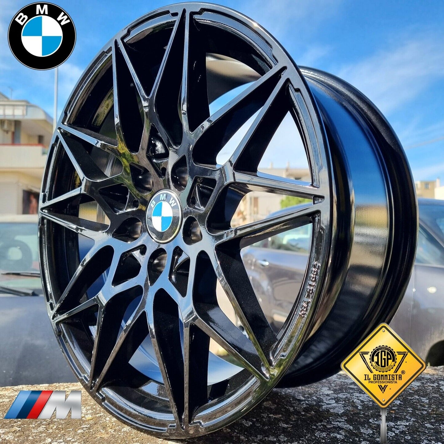 B2 Kit 4 Cerchi in Lega 19" M-sport Doppia Misura Compatibili con BMW serie 1 3 4 5 6 7 X1 X3 X4 Z3 Z4