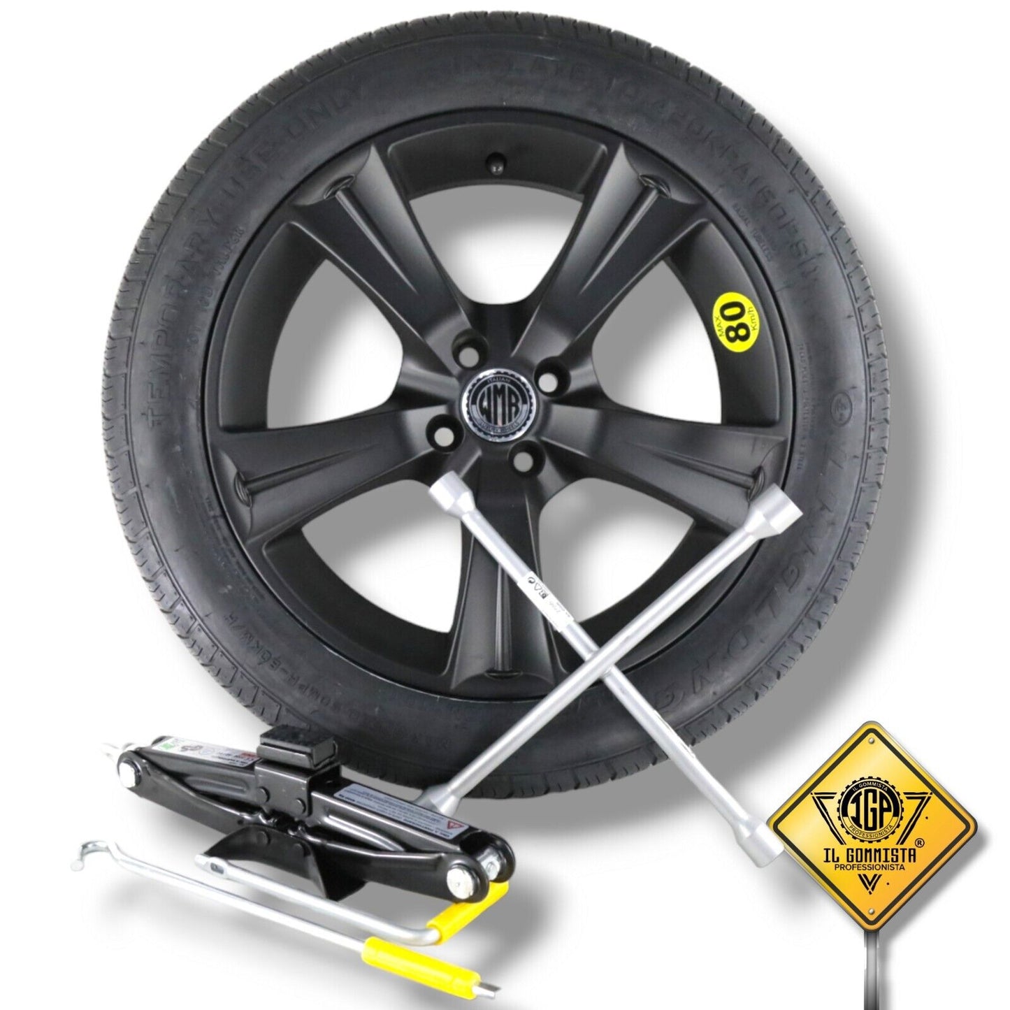Kit Ruota Ruotino di Scorta da 17" + Cric + Chiave Compatibile con New Jeep Avenger Longitude Altitude Electric Summit…
