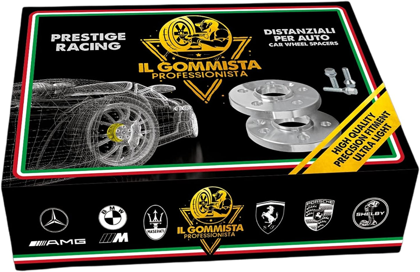 2 Distanziali Ruote 4 x 98 Fiat Alfa Lancia + bulloni M12 x 1.25 Made in Italy