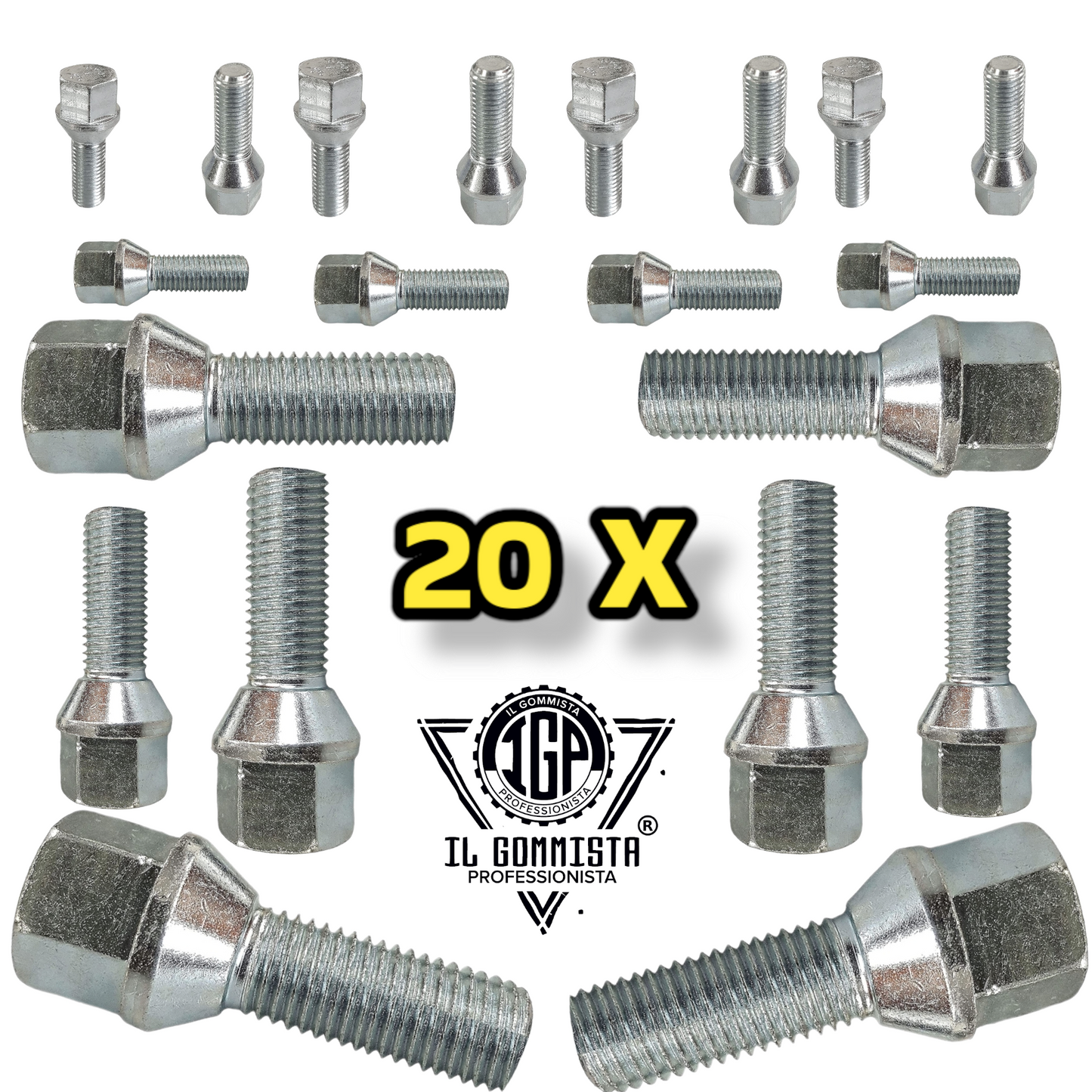 B175 KIT 20 BULLONI CERCHI IN LEGA sost. ORIGINALE BMW Serie 1 2 3 4 5 6 7 8 X1