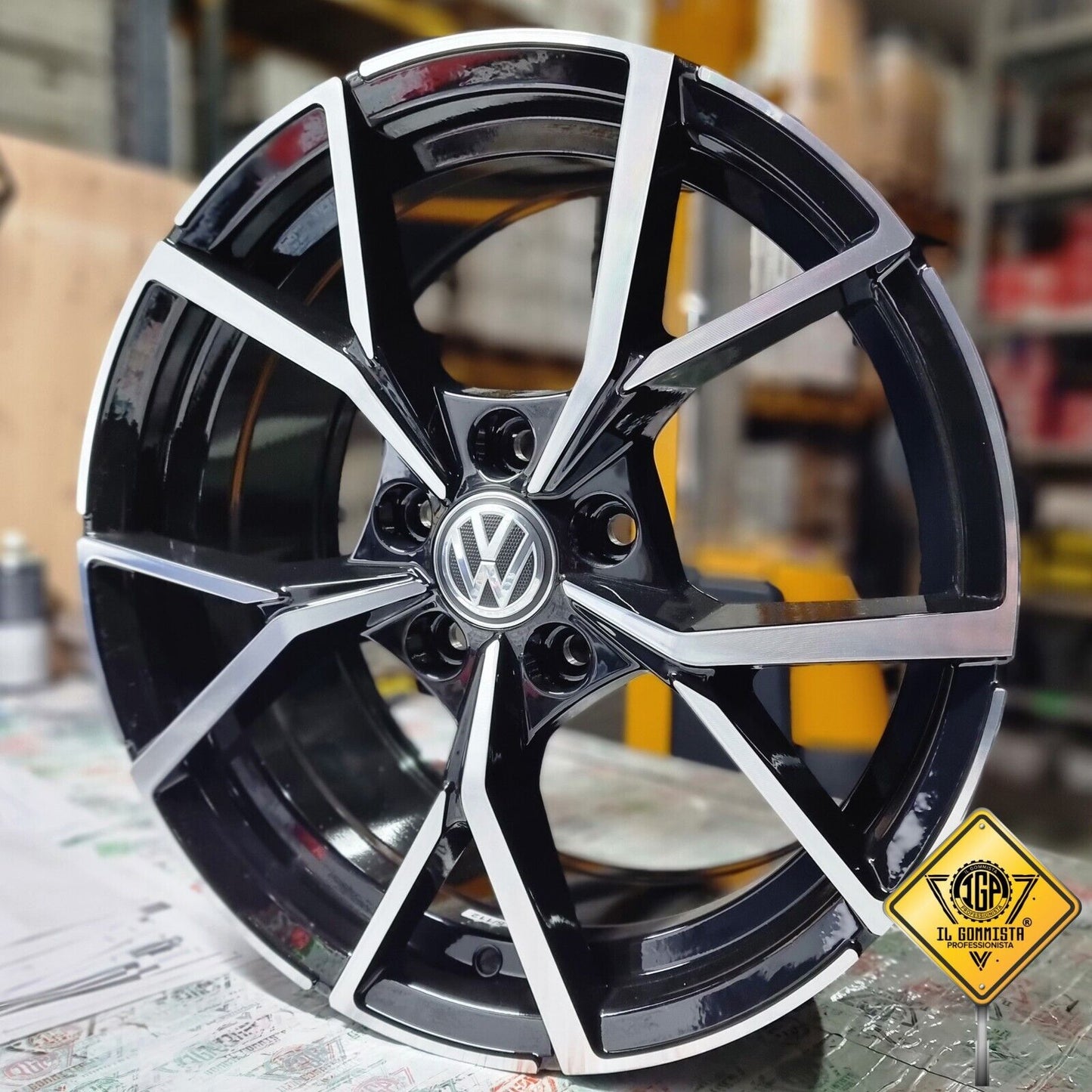 Estoril KIT 4 Cerchi In Lega 7,5 x 17" Compatibili con Volkswagen Touran Arteon T-ROC Tiguan R Scirocco Golf 5 6 7 8