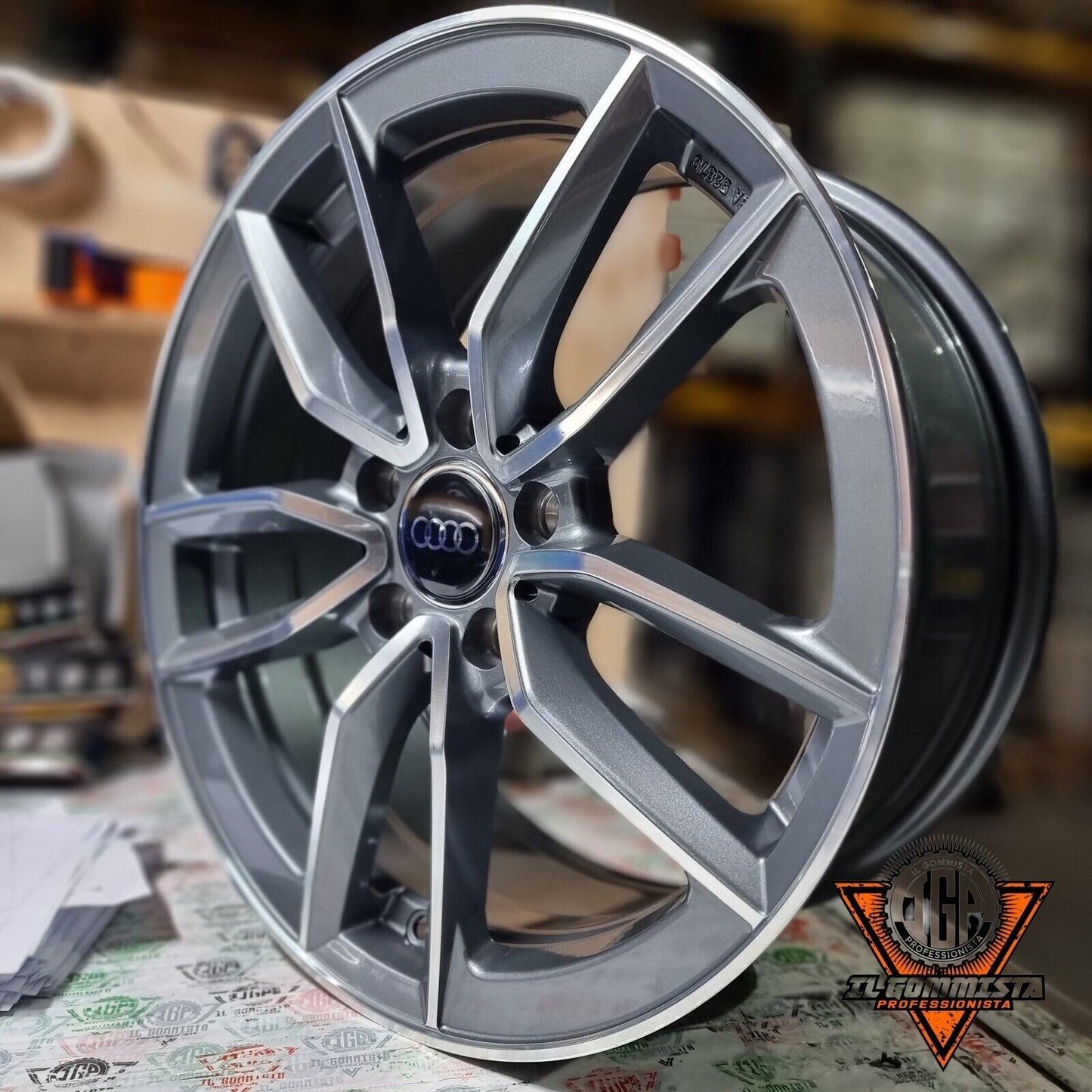 IGP21 KIT 4 Cerchi In Lega 18" Compatibili con udi A3 A4 Q2 Q3 Q5 e-Tron S-line color Total BLACK Audi Q2 Type GA + Q3 8U F3 RSQ3 + Audi A3 S3 Type 8P 8V 8YA S-line