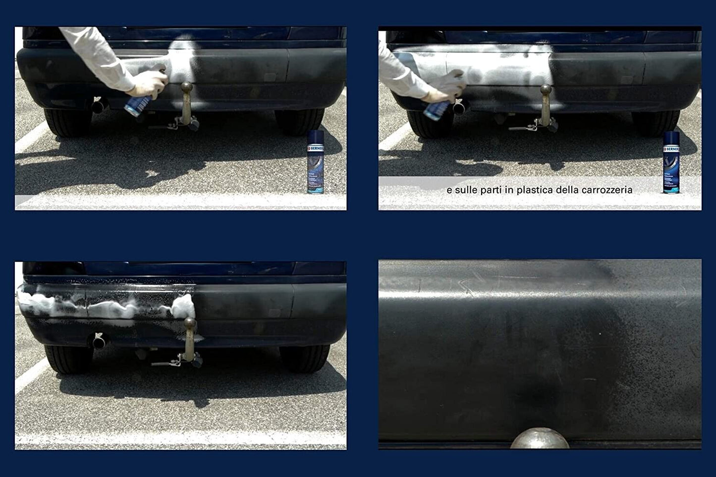 3 pz Berner Nero gomme Auto, Schiuma rigenerante Effetto Bagnato per Pneumatici altro