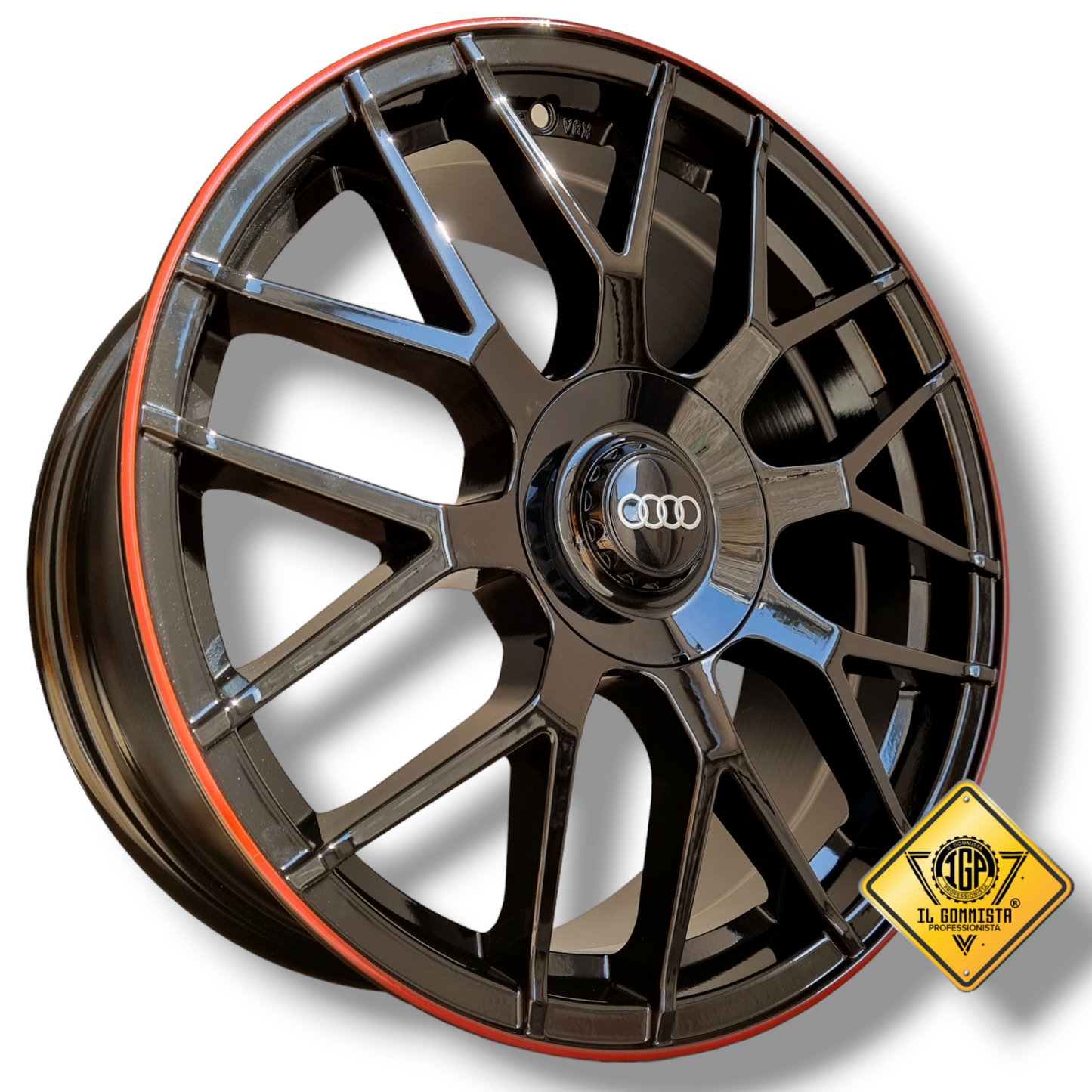 Rs RED EDITION KIT 4 Cerchi In Lega 18" Compatibili con Audi A3 A4 A6 TT Q2 Q3 Q4 Q5 E-tron Sportback Suv S-line