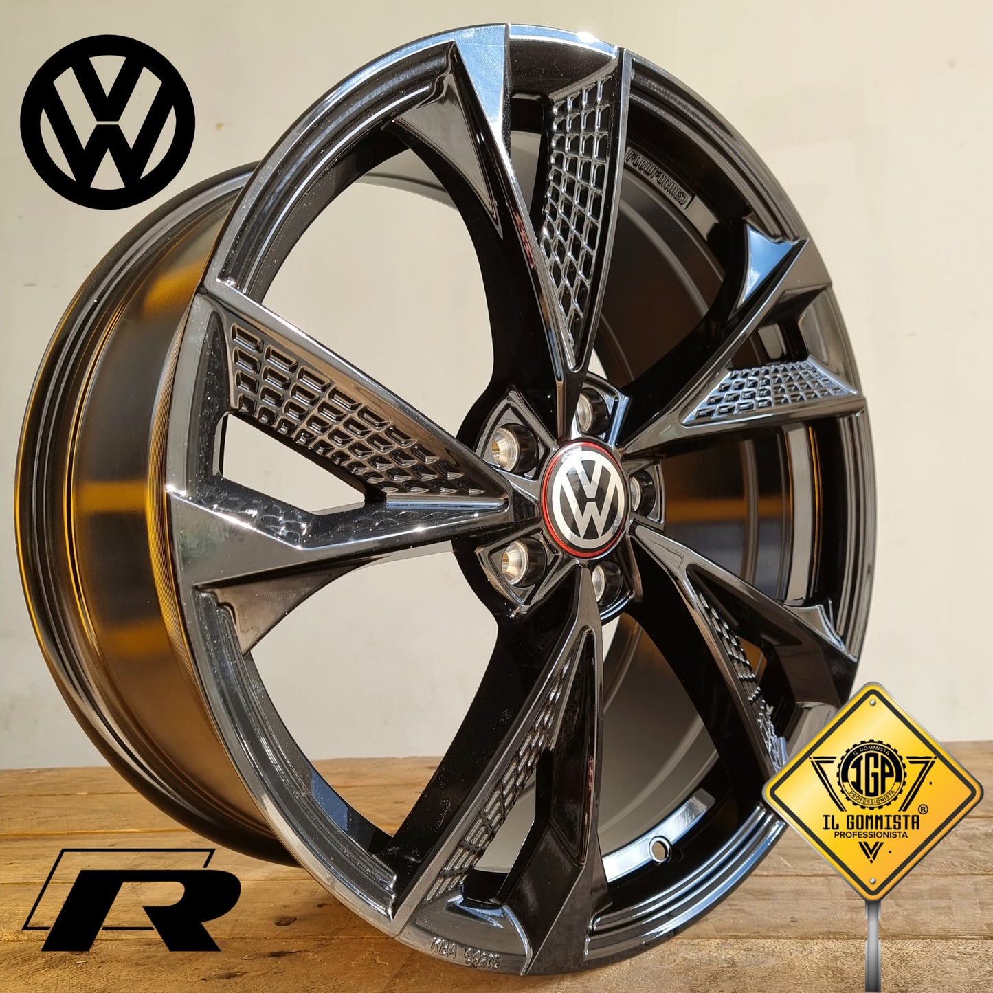 Rs6 KIT 4 Cerchi In Lega 19" Compatibili con Volkswagen Golf Mk 5 6 7 7,5 8 Vag Passat Tiguan T-Toc Touran Id.3 Id.4